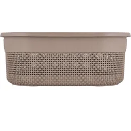 Корзина для хранения вещей с крышкой 12л Plast Team OSLO шоколадный мокко