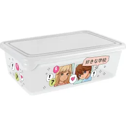 Qopqoqli kichik narsalar uchun konteyner Plast Team Anime School