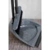 Совок с щеткой Spin&Clean STONE с длинными ручками темный камень