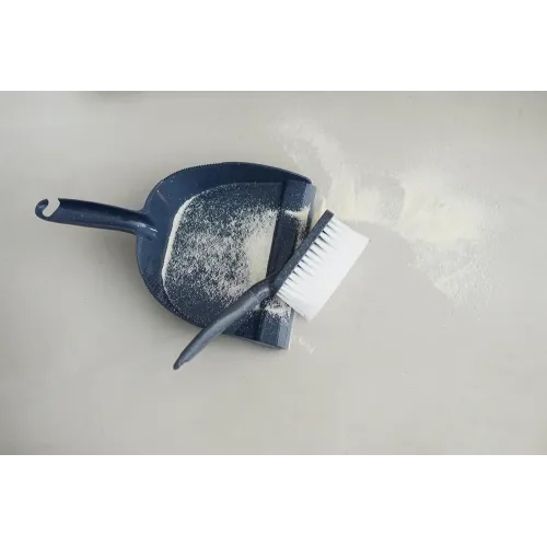 Совок с щеткой Spin&Clean STONE темный камень