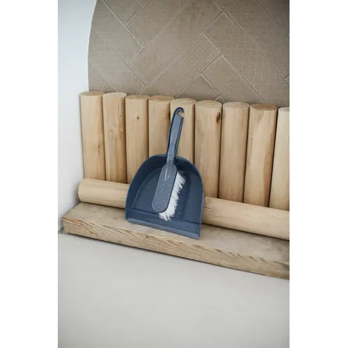 Совок с щеткой Spin&Clean STONE темный камень