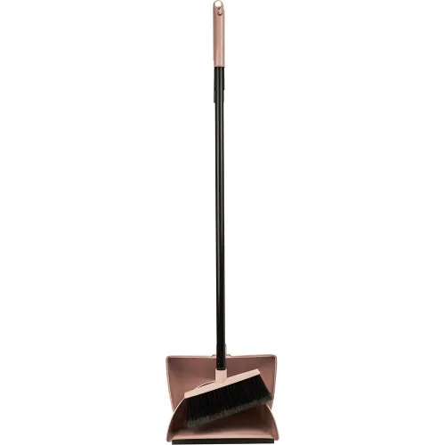 Совок с щеткой и крышкой Spin&Clean Vogue бежевый