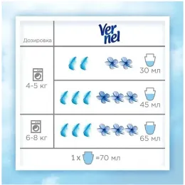 Кондиционер для детского белья и людей с нежной кожей 30 стирок Vernel "Детский", 0,91 л
