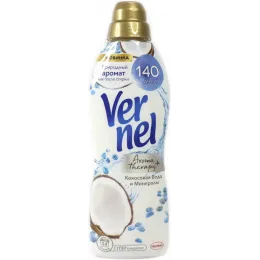 Kiyimlar uchun konditsioner konsentrat 34 ta yuvish uchun Vernel Kokosovaya voda i mineraly 0,87 l