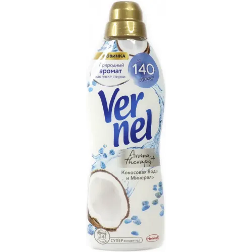 Kiyimlar uchun konditsioner konsentrat 34 ta yuvish uchun Vernel Kokosovaya voda i mineraly 0,87 l
