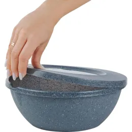Миска с крышкой 3 л Plast Team STONE темный камень