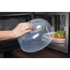 Mikroto'lqinli pech uchun qopqoq Plast Team bug' chiqarish klapanli 258mm shaffof