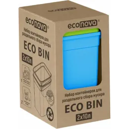 Axlat idishlari, axlat qutilari to'plami Econova Eco Bin 2x10 litr