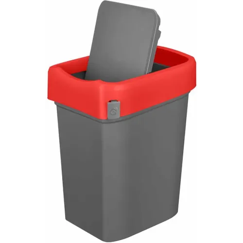 Контейнер для мусора, мусорное ведро 25 л, Econova Smart Bin красный
