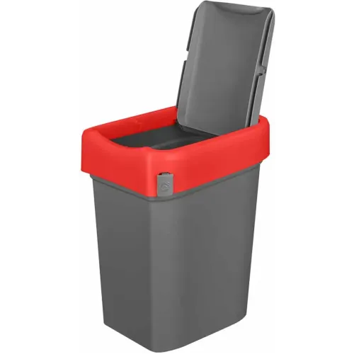 Контейнер для мусора, мусорное ведро 25 л, Econova Smart Bin красный