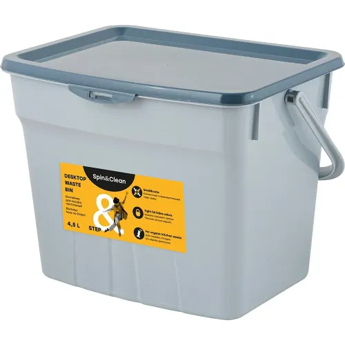 Stol usti axlat qutisi, Spin & Clean Step 4.5 l kulrang