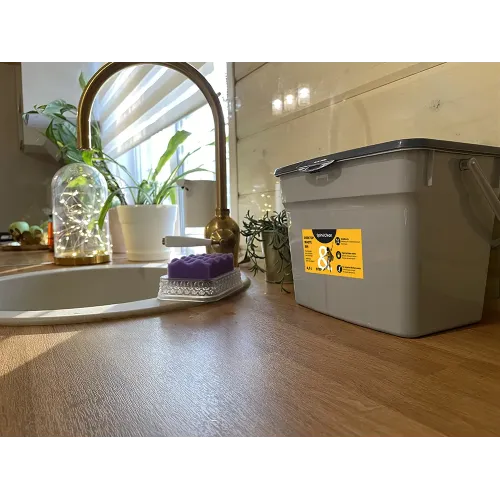 Stol usti axlat qutisi, Spin & Clean Step 4.5 l kulrang