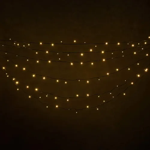 Yangi yil archasi va ichki bezatish uchun girlyanda Vegas "Нить" 200 ta issiq LED, 20 metr