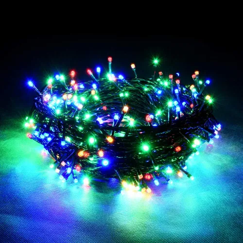Yangi yil archasi va ichki bezatish uchun girlyanda Vegas "Нить" 200 ta rang-barang LED, 20 metr