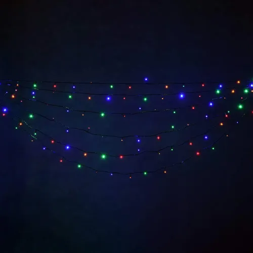 Yangi yil archasi va ichki bezatish uchun girlyanda Vegas "Нить" 200 ta rang-barang LED, 20 metr