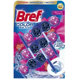 Hojatxona uchun blok Bref Color Activ Cvetochnaya svejest, 3x50 g