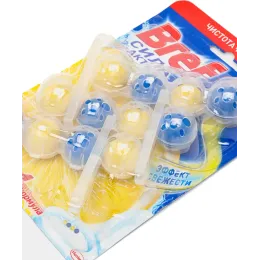 Туалетный блок Bref Сила актив Лимонная свежесть, 3х50 гр.