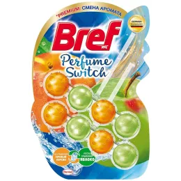 Hojatxona uchun blok Bref Perfume Switch Sochniy persik va yabloko, 2x50 g