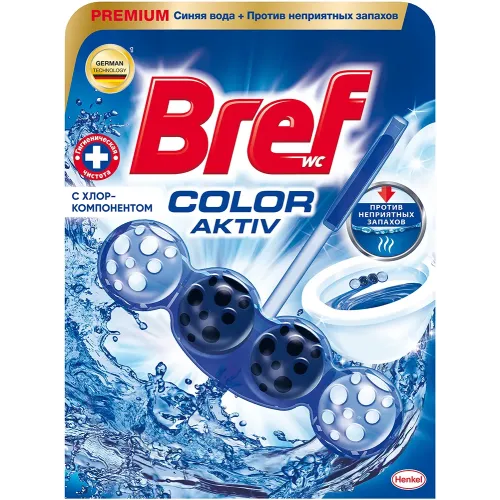 Hojatxona uchun blok Bref Color Activ hlor-komponent bilan, 50 g