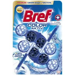 Hojatxona uchun blok Bref Color Activ hlor-komponent bilan, 2x50 g