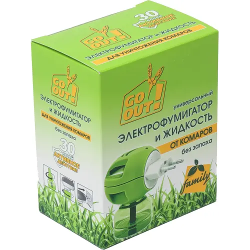 Chivinlarga qarshi to'plami Go Out 30 tun elektrofumigator va suyuqlik
