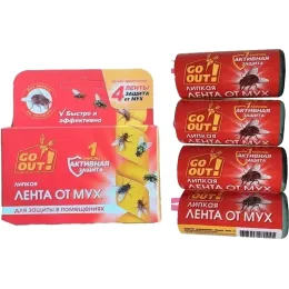 Липкая лента от мух Go Out, 4 шт.