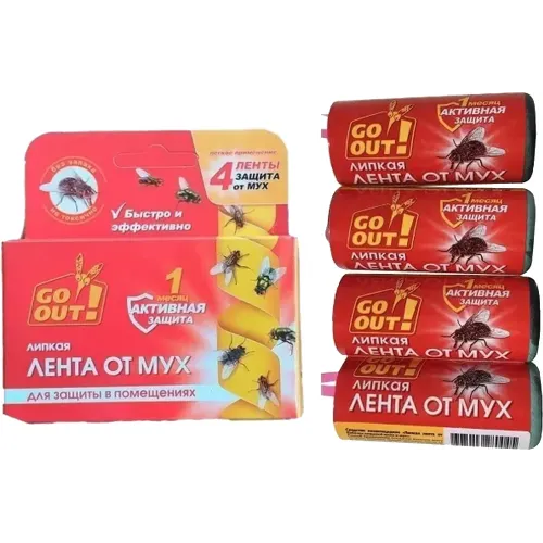 Липкая лента от мух Go Out, 4 шт.