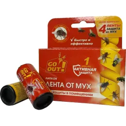 Липкая лента от мух Go Out, 4 шт.
