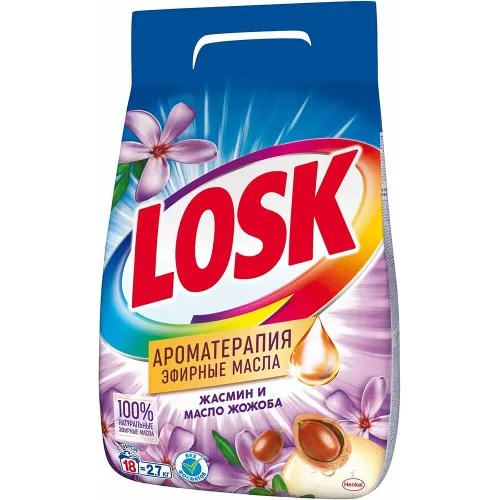 Kir yuvish kukuni Losk Jasmin i maslo Jojoba, 2,7 kg