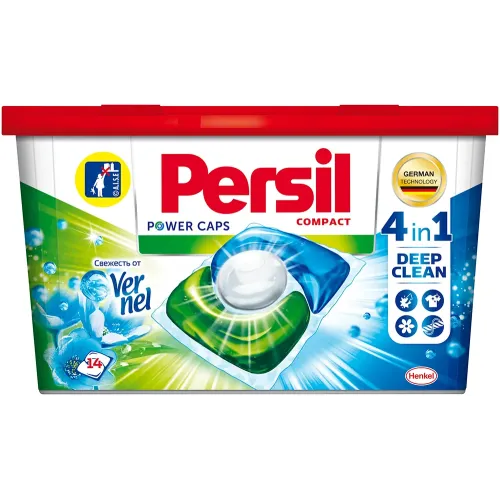 Kir yuvish kapsulalari Persil Power Caps Svejest ot Vernel  4 in 1, 14 kg