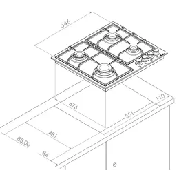 Газовая варочная панель Monsher MHG 61 X